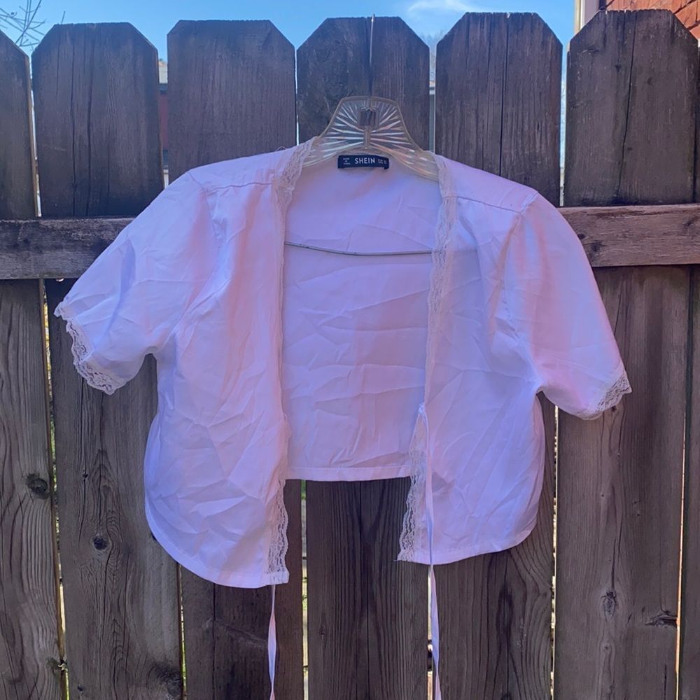 Shein satin crop cardigan sz. Xs
